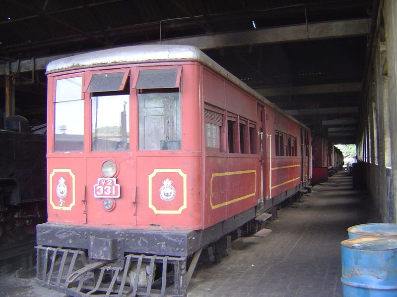 A remarkable vehicle: a self-contained, steam-powered, narrow-gauge passenger car, also retired.
