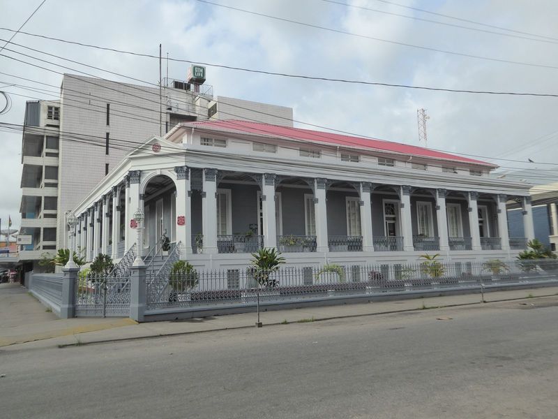 Among the city's oldest commercial buildings is this, the Guyana and Trinidad Fire and Life Insurance Company, founded in 1880; the building