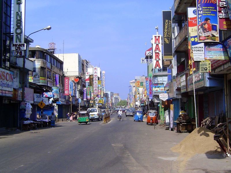 Pettah's Main Street on a nearly deserted Sunday morning.