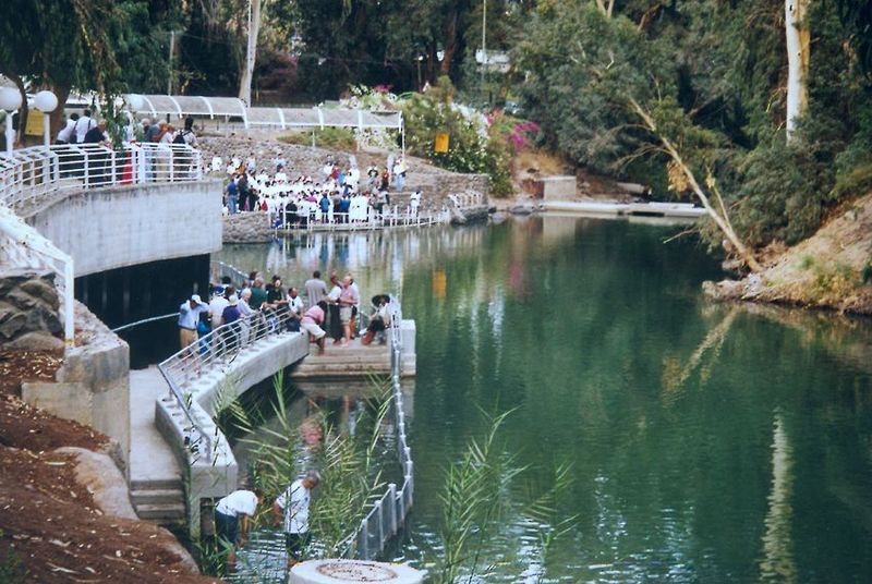 The banks of the Jordan River are almost completely inaccessible, but for a couple of miles below its outlet both side of the river are in I