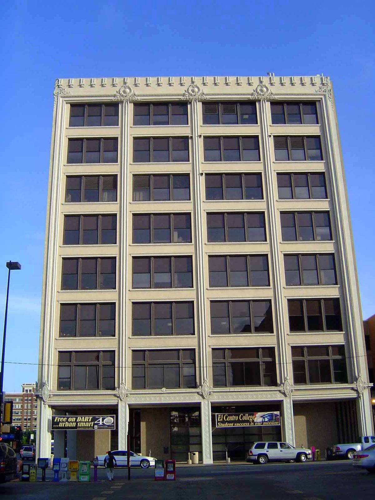 Here the same building is seen from the narrow side facing Elm. A smaller but similar store in Fort Worth is now lofts; the Dallas store hou