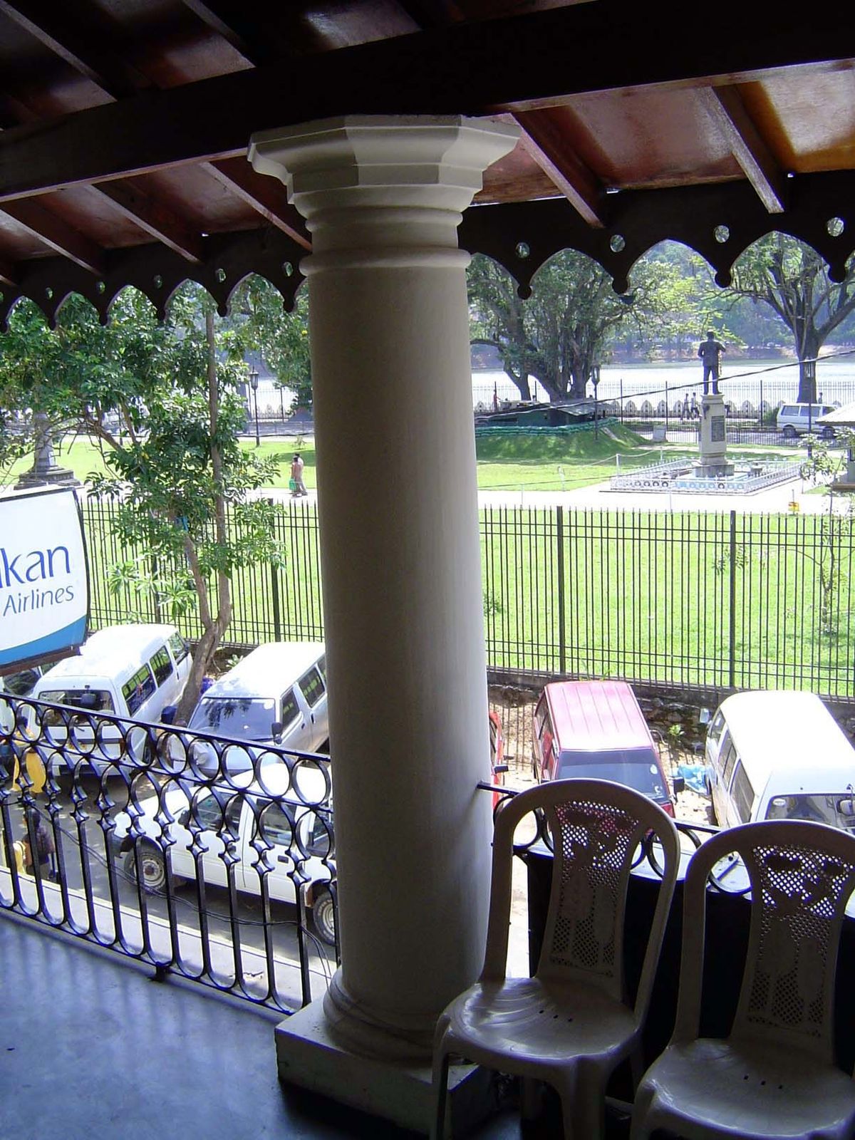 Here's the view from its upper veranda.