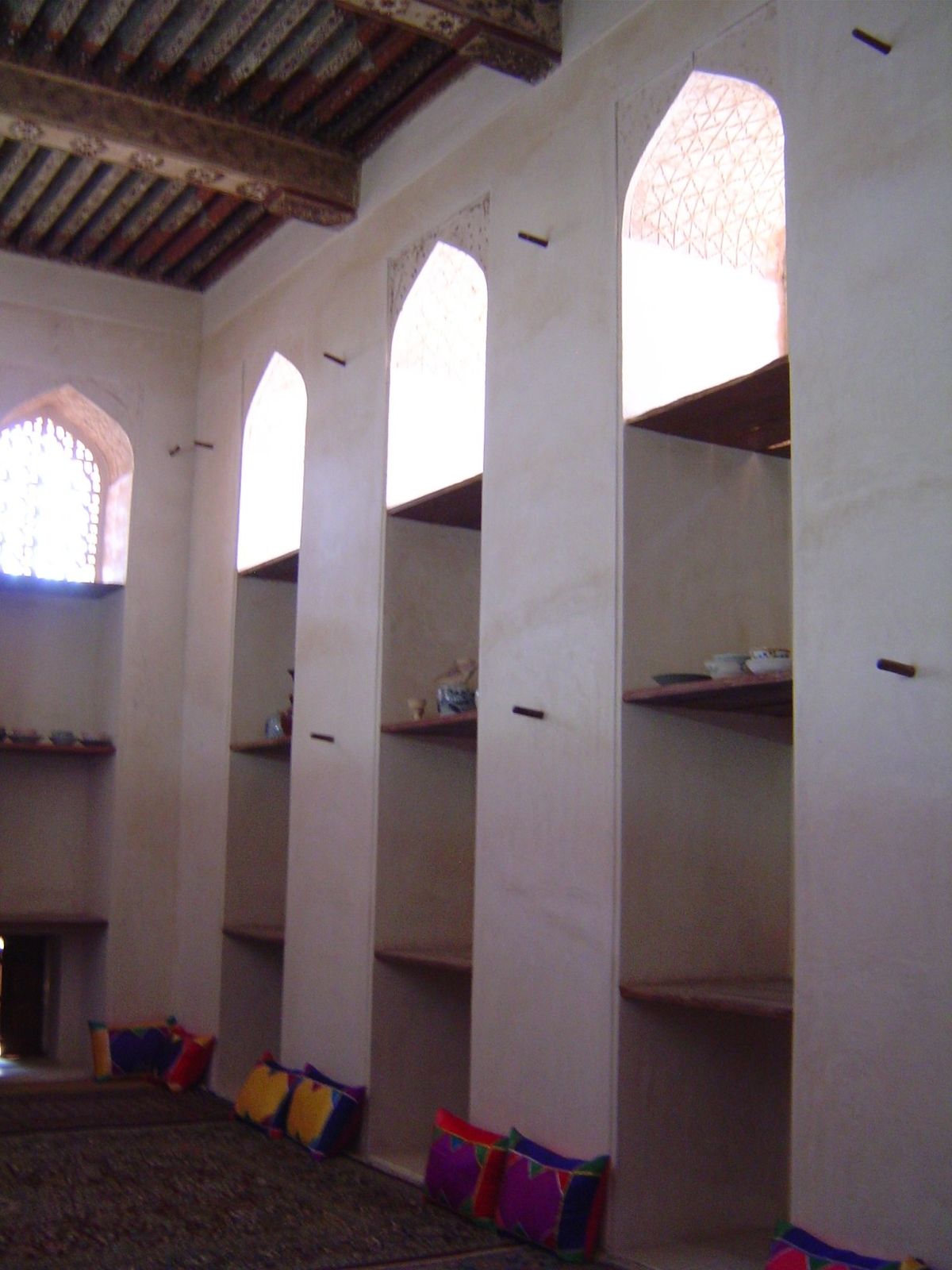 The thick walls help, too. Here, the sun and moon room.