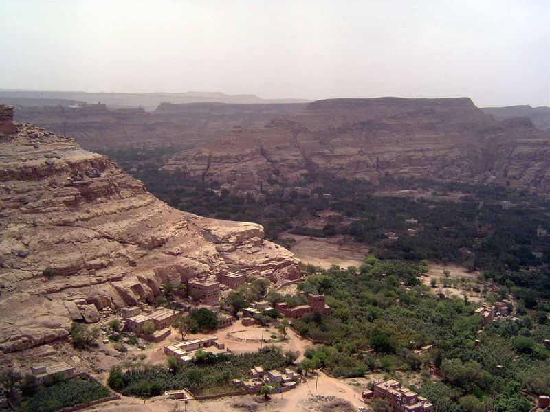 The wadi from the north or upstream end.