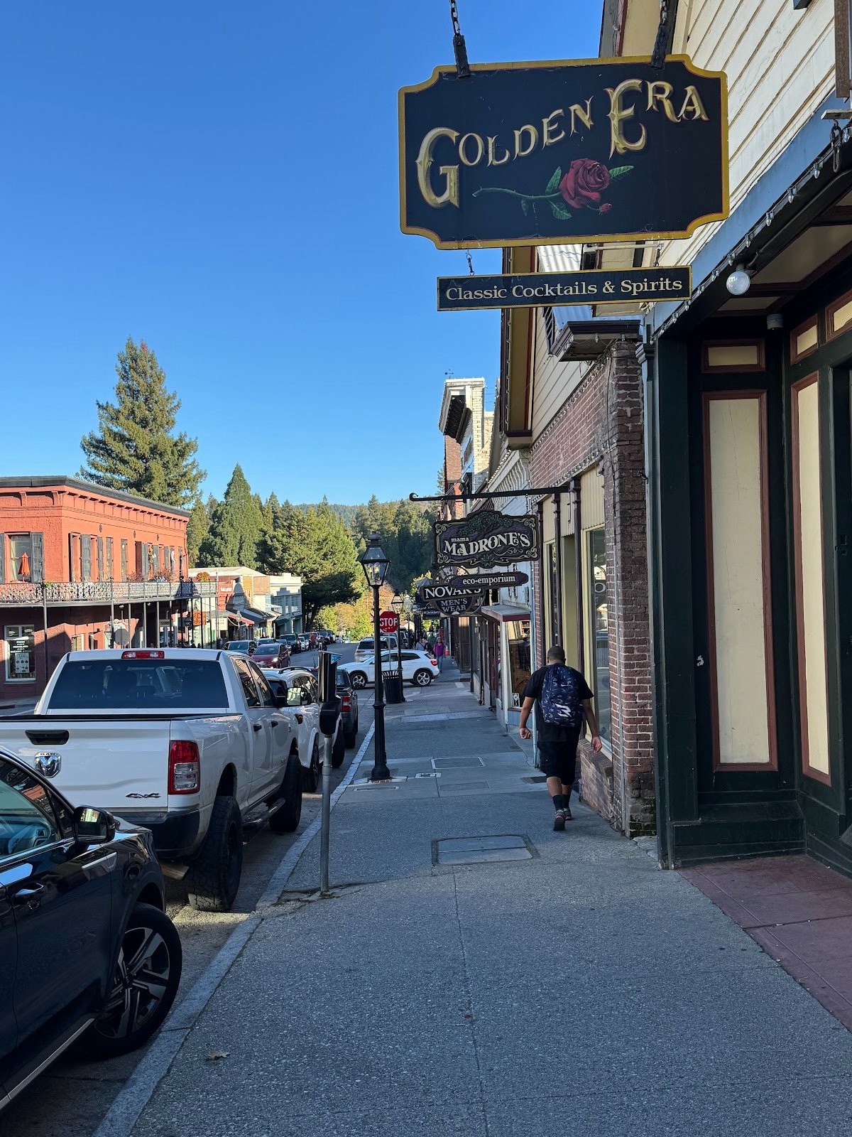 Classic Cocktails and Spirits, next door to Mama Madrones Eco-emporium.  How often do I have to tell you: this is not the California you gre