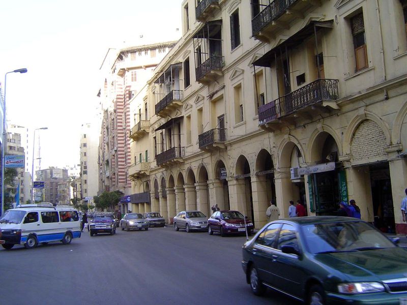 Just to the east are two survivors, the American Mission Church and School in the foreground and, striped, the Hotel de Paris.