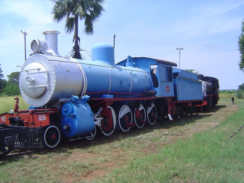 Don't blame the museum. The locomotives of the Zambezi Sawmills were typically painted in bright colors.