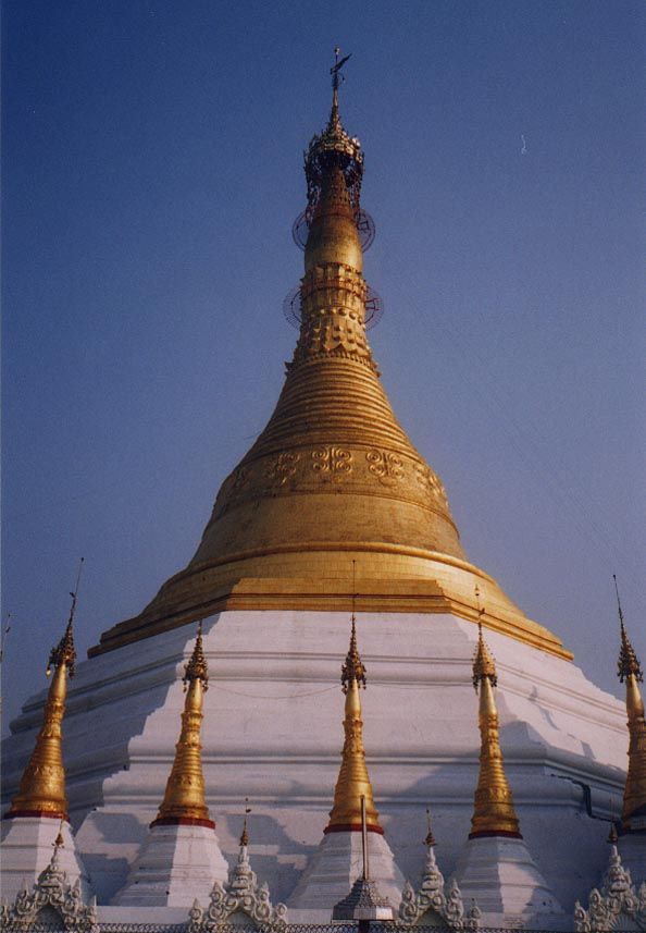 Turning 180 degrees: the Kyaikthanian Pagoda, Moulmein's tallest and likely the one Kipling had in mind while writing "Mandalay."