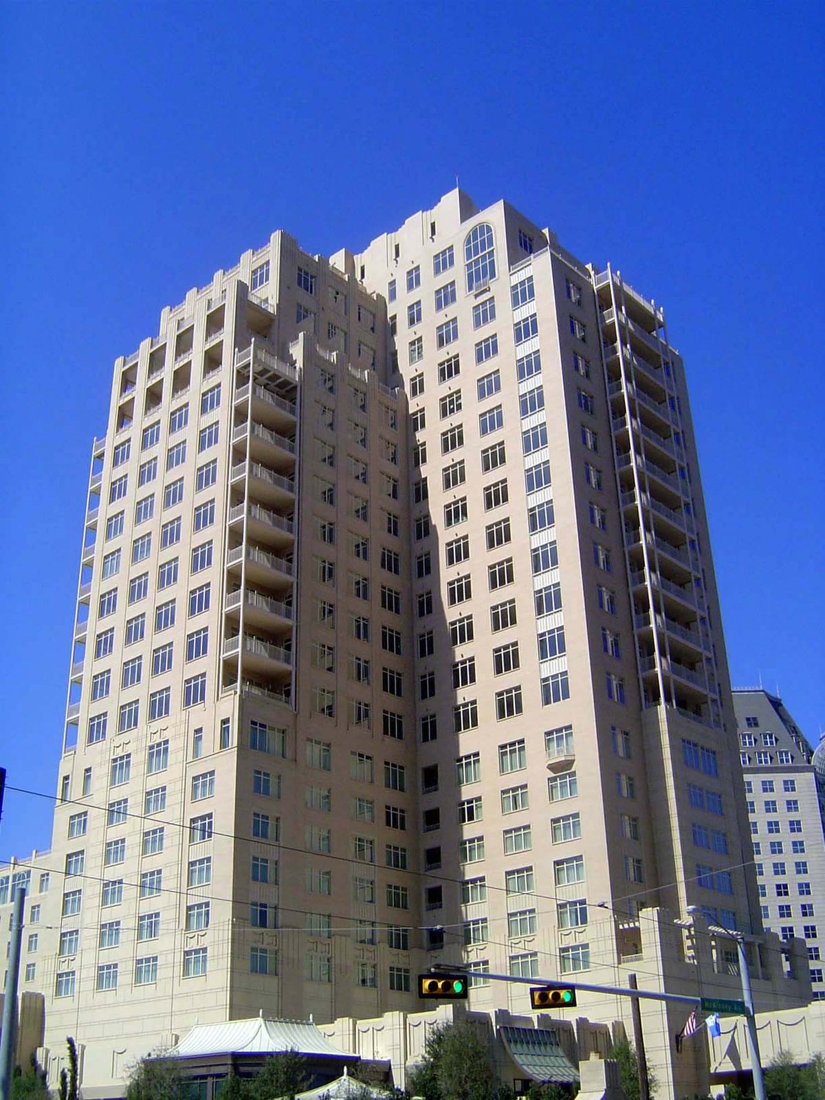 Across the street from it is the Robert A. M. Stern-designed Ritz-Carlton, a hotel and condominium project that looks older than The Crescen