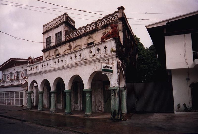 A bit further down the street, a building that would be at home back in India.  It's the Lion House, built in 1922 by V.S. Naipaul's materna