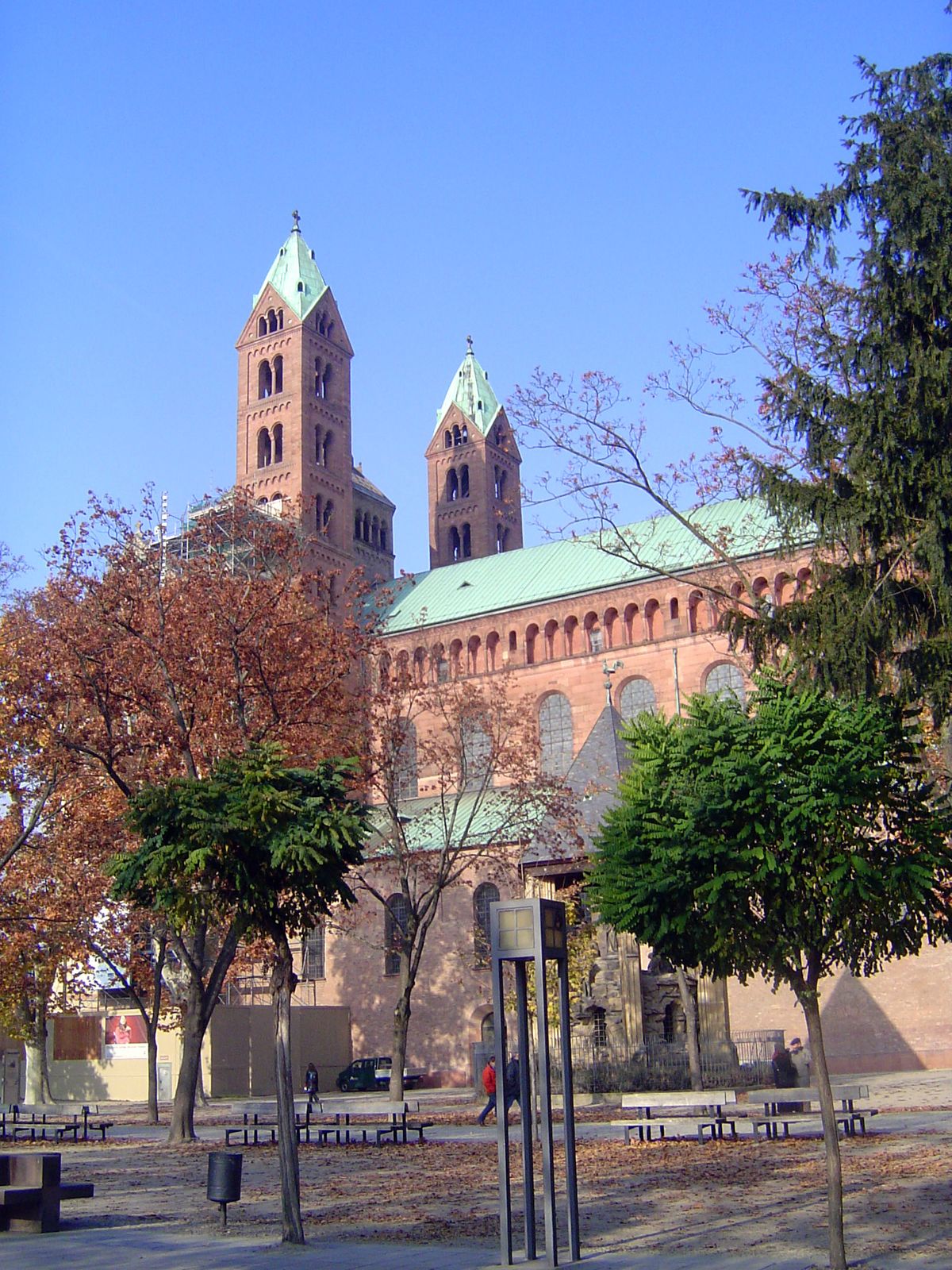 Open space on the site of the former cloister.