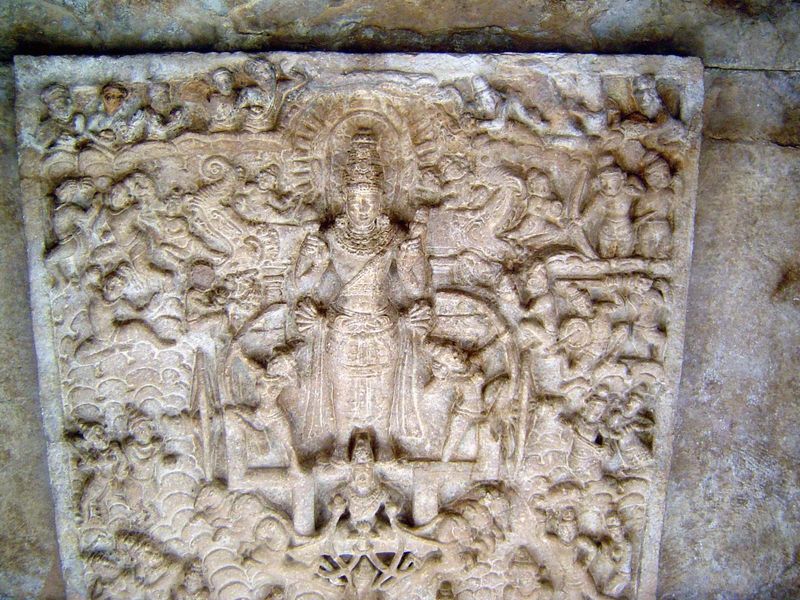 A ceiling panel shows Surya on his chariot.
