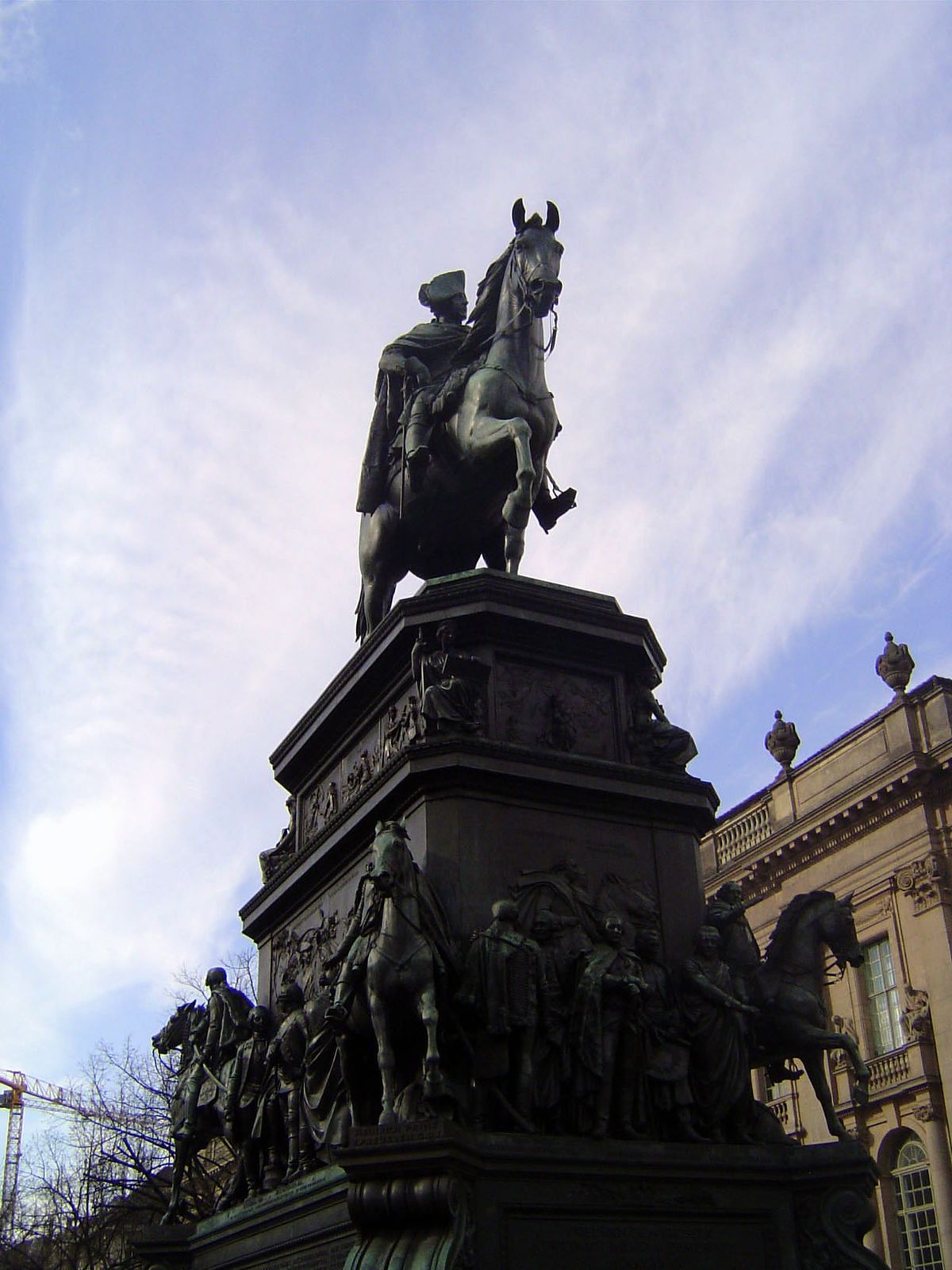 Friedrich Wilhelm III, King of Prussia from 1797 to 1840, keeps an eye on the traffic. Despite the grand pose, his career began with a loss 