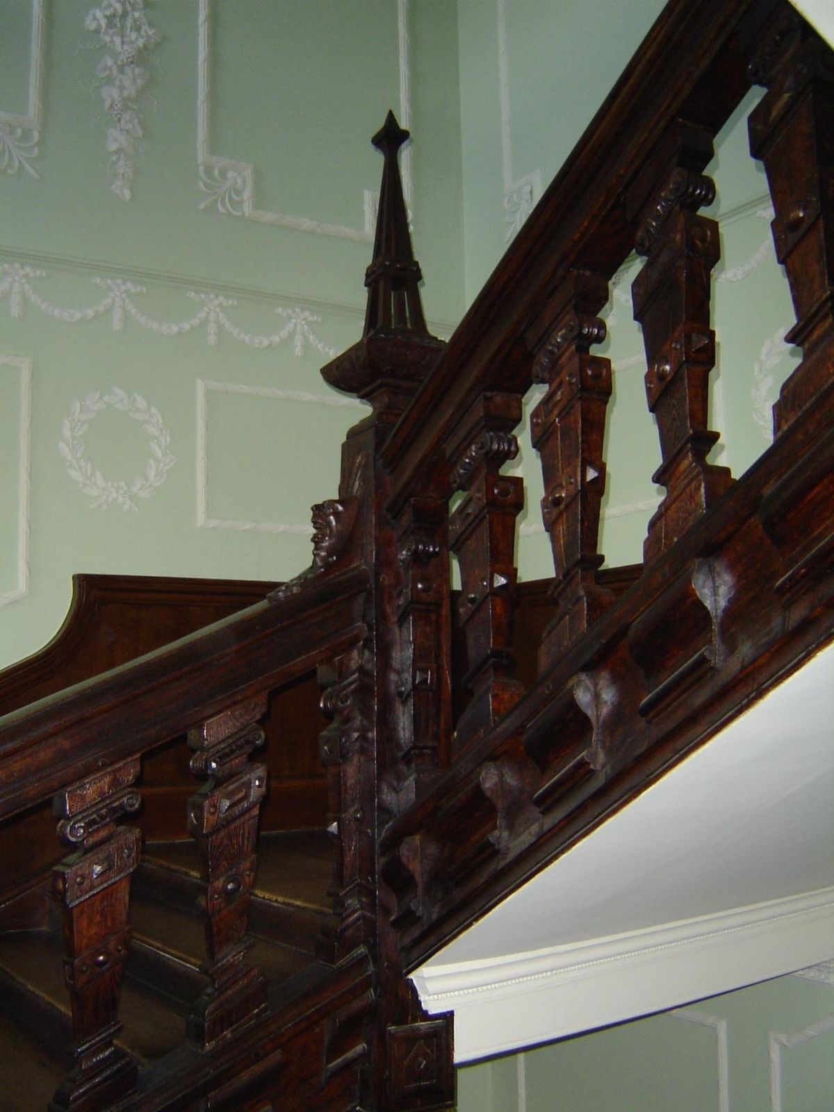 An inside staircase.