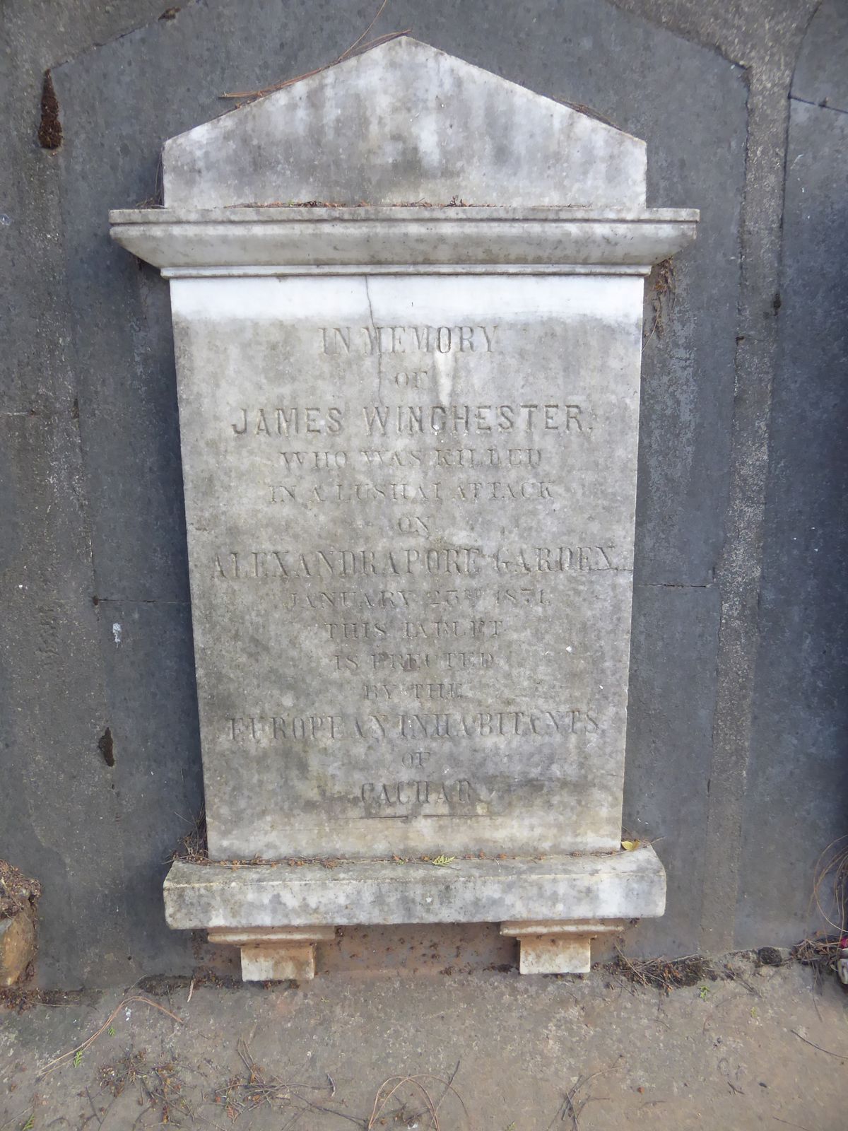 The local cemetery recalls other attacks. The site of this one is now Alexandrapur, in Katlicherra town, Hailakandi District, Assam. It's ab