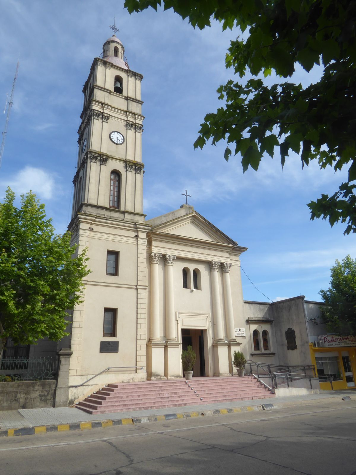 A church faces the main square.