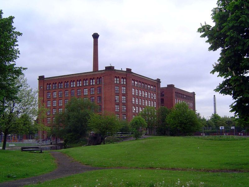 A mile to the east, the Victoria Mills at Miles Platting.