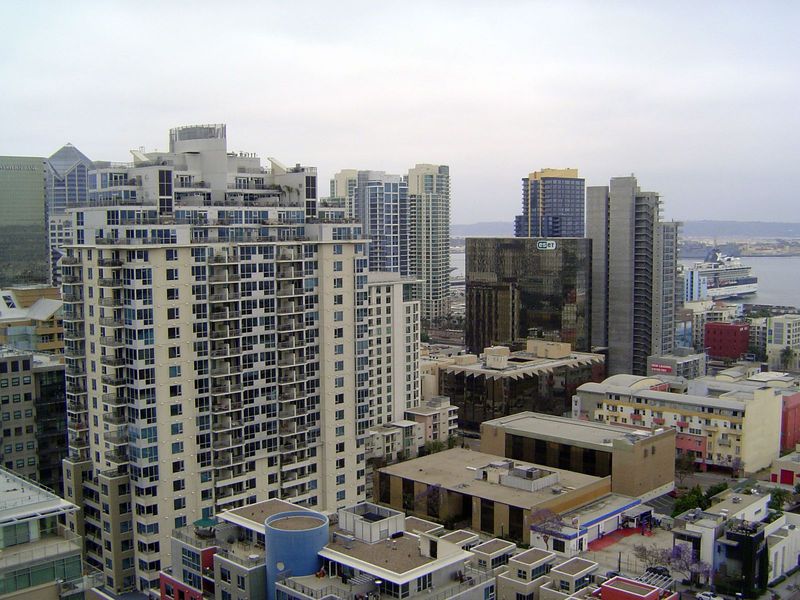 On the periphery, lots of midrise apartments.