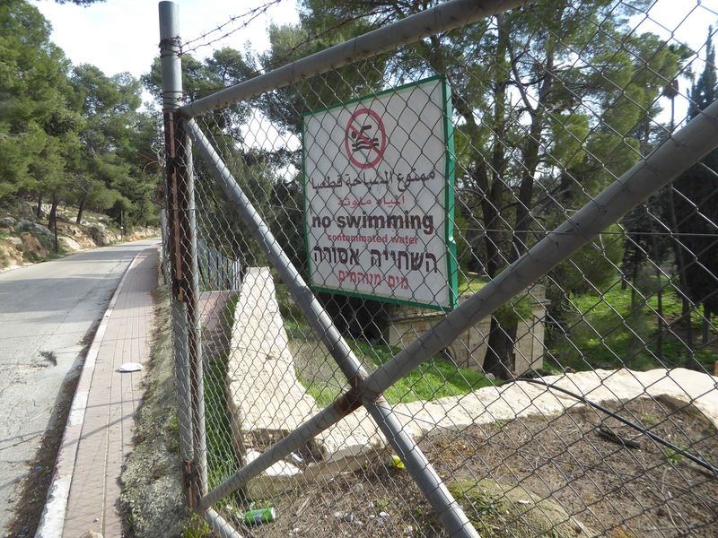 With Palestinian sovereignty of this area, fences went up around the pools. The Israelis aren't the only ones who build barriers.