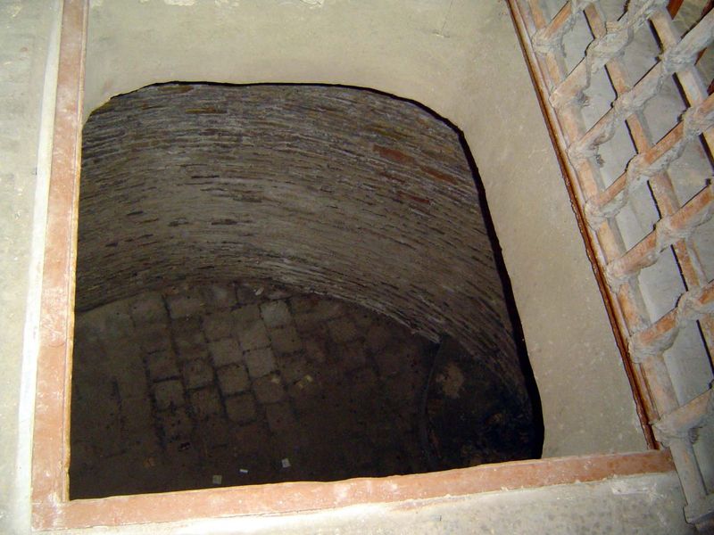Gratings covered the pits in which prisoners rotted.