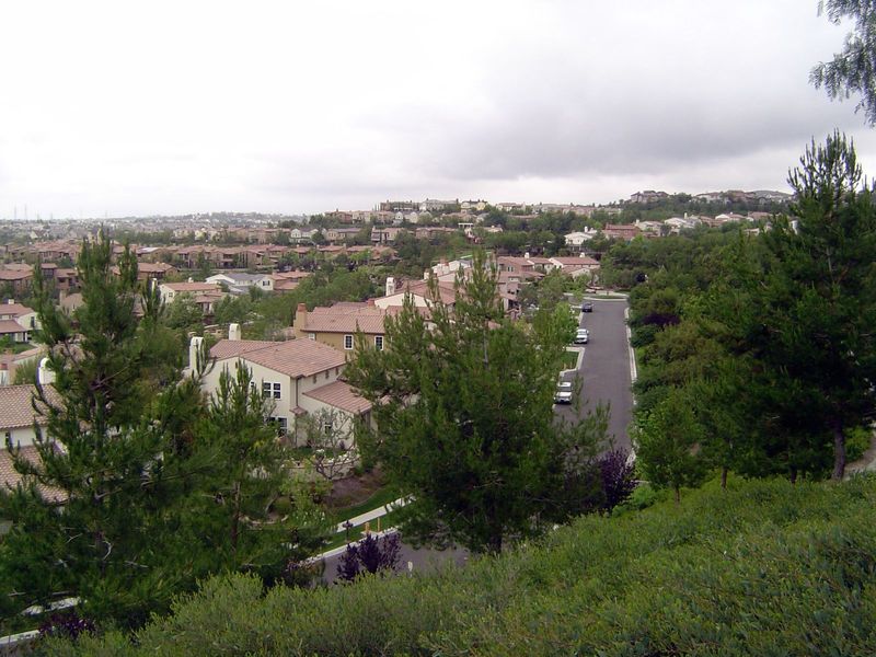 Housing, for starters. We've come to Ladera Ranch, 50 miles southeast of LAX. Several thousand houses have been plopped into the green and g