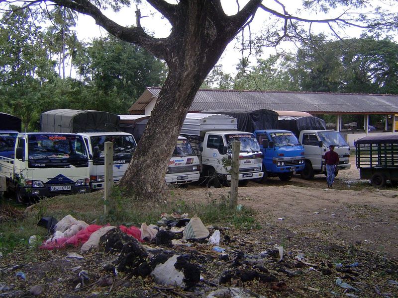 The merchandise isn't all local, though; out back there's a parking lot with the trucks that brought a lot of it.
