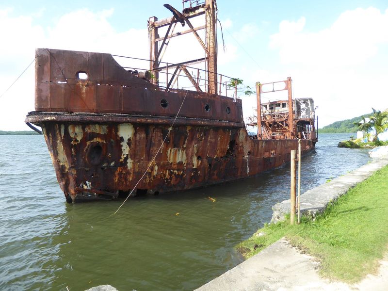 Here's the Tunguru, which Carlos Etscheit had operated since 1966 or earlier as the pride of the Pohnpei Shipping Company, operating between