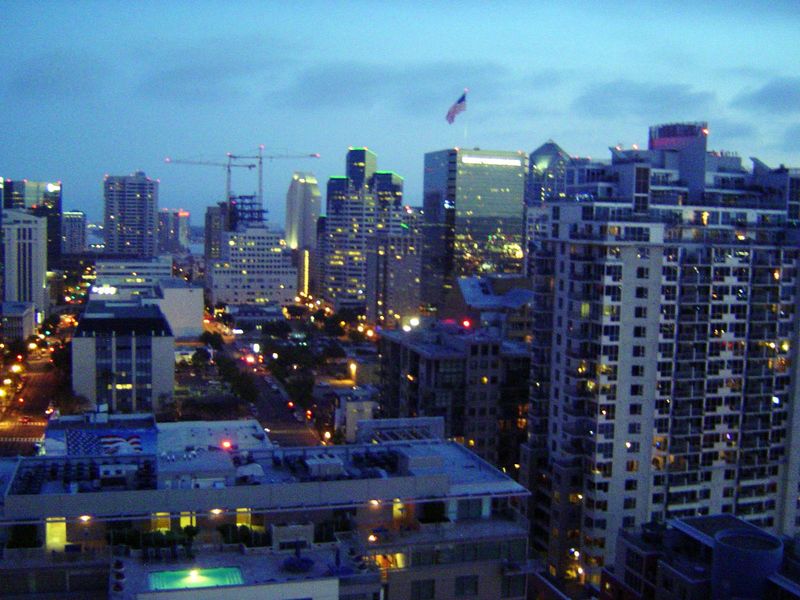 There they are again, behind a mix of office buildings and mostly new apartment buildings. Watch the flag.