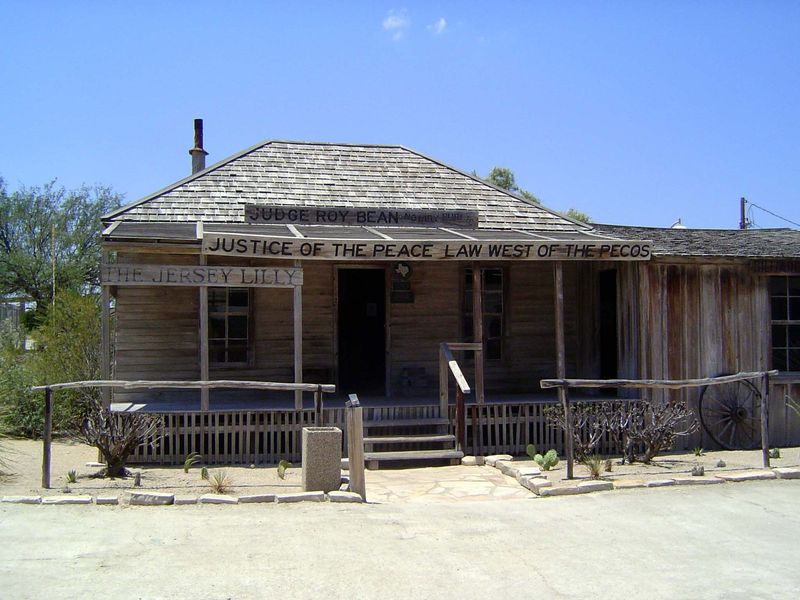 Roy Bean's place is now a museum, prominent only because there's so little else nearby. Well, that's unfair. Legends grew up around him, wit