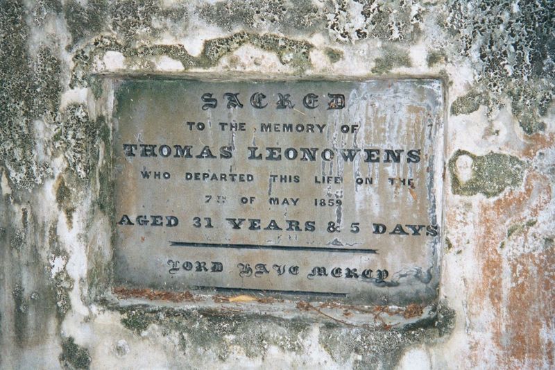 A curiosity: the tombstone of the husband of "Anna," she of "The King and I." It makes no mention of her, nor does she in her book make ment