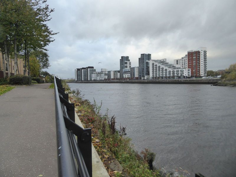 Compare it with this, just downstream. The view is across to Glasgow Harbour, built on a site formerly used for livestock shipments.