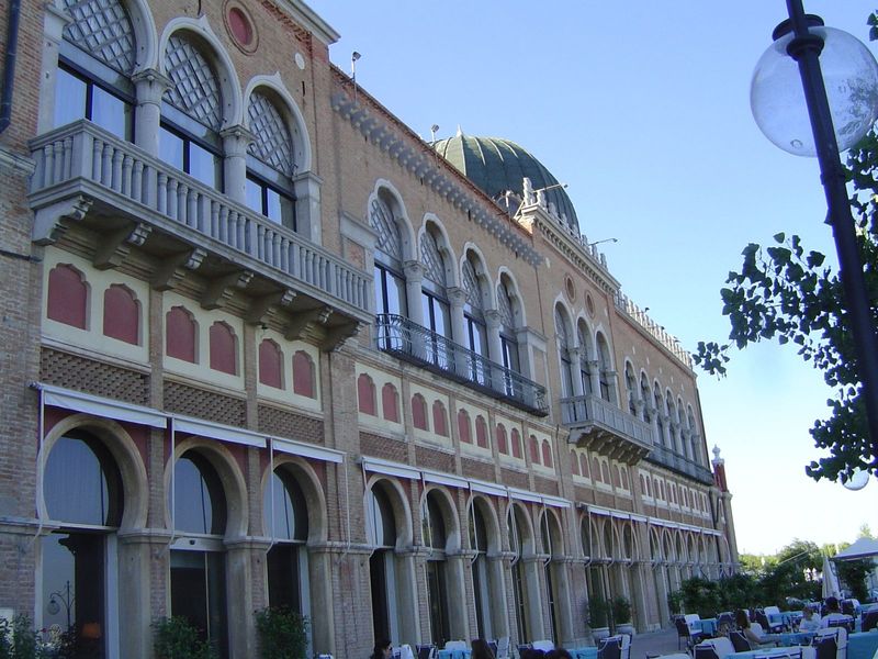 The Orientalist beach-side facade.