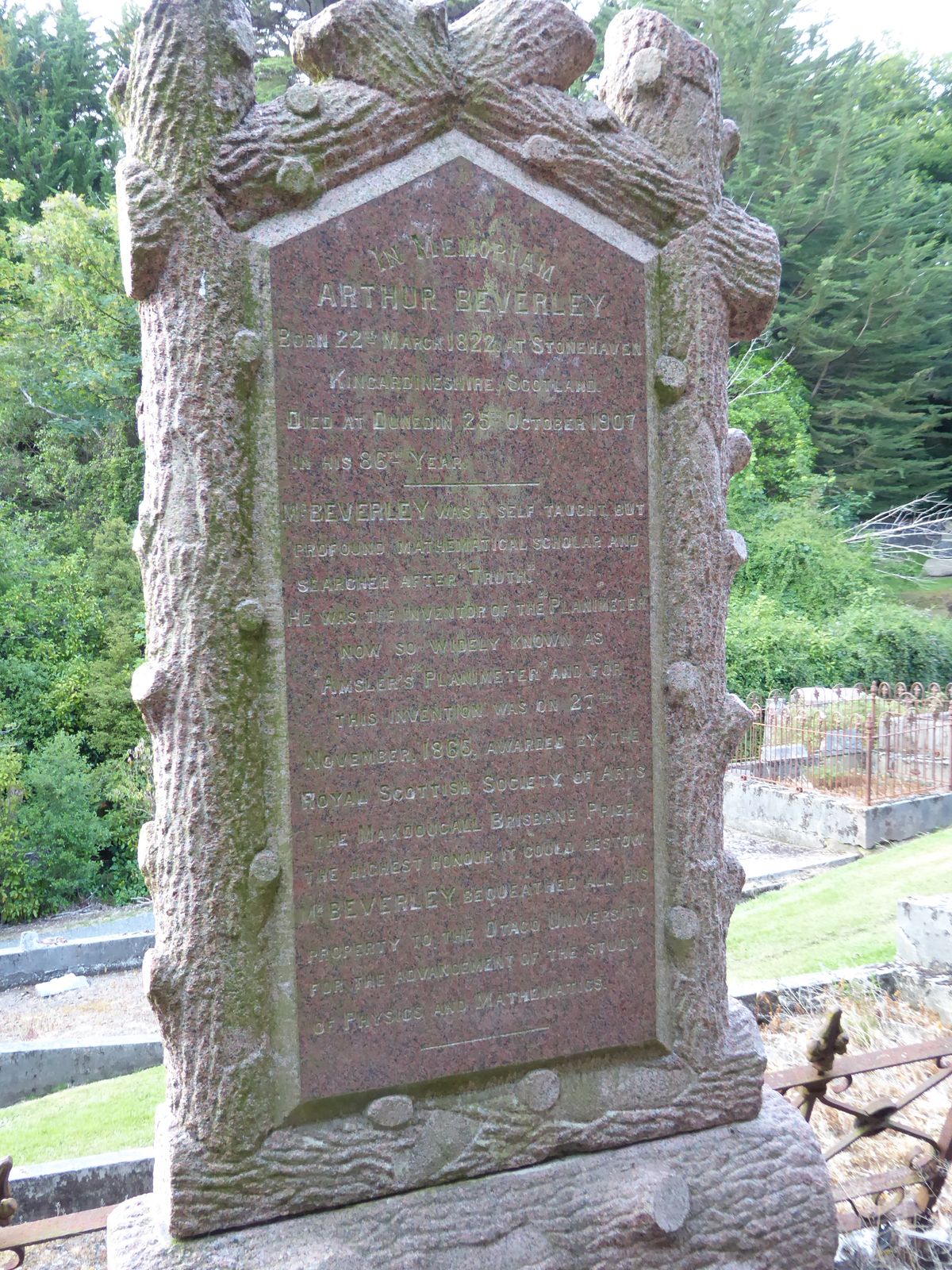 Here's a monument to the inventor of Amsler's Planimeter, used to determine the area of any two-dimensional figure.