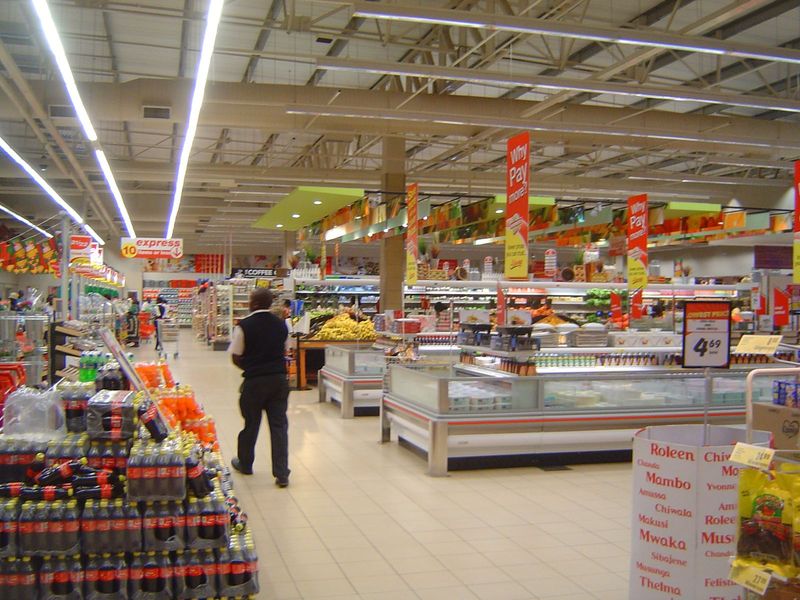 Its supermarket. You're not impressed? Compare it with the shopping opportunities offered to blacks in the days of Northern Rhodesia, where 