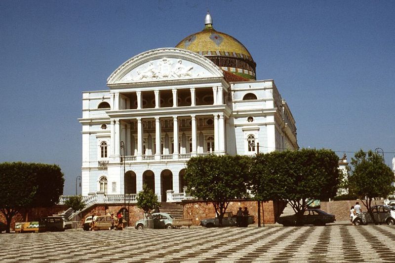 The icon of Manaus, its opera house, was built during the rubber boom. Seeds from the indigenous rubber tree was smuggled out and taken to K