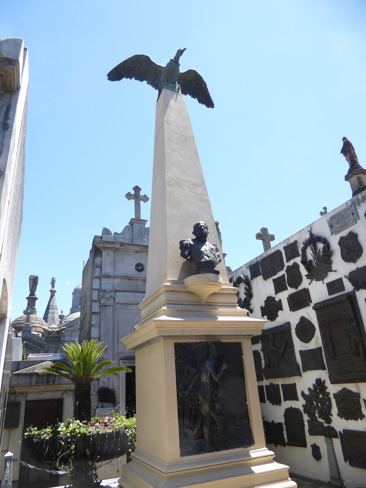 And here's Argentina's President Domingo Faustino Sarmiento, with a soaring condor created by the same hand, Victor de Pol's, that designed 