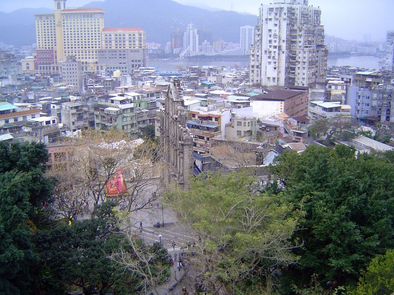 Looking down on St. Paul's. The water in the background marks the western edge of the peninsula.