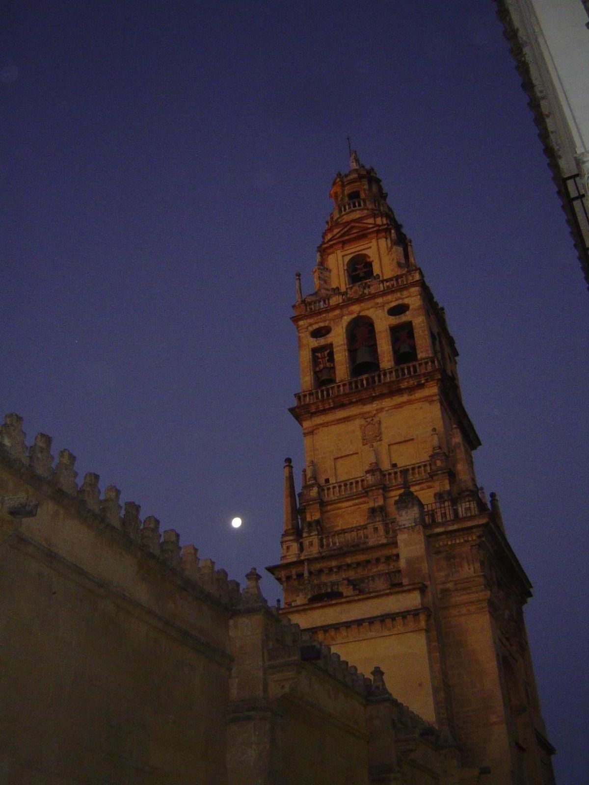 Up close, you can tell where the minaret stops and the bell tower starts.