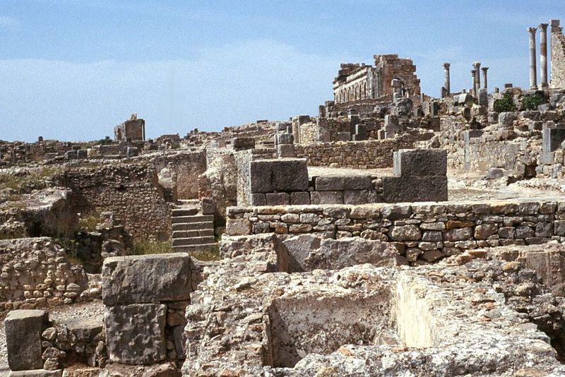 Partly reconstructed ruins.