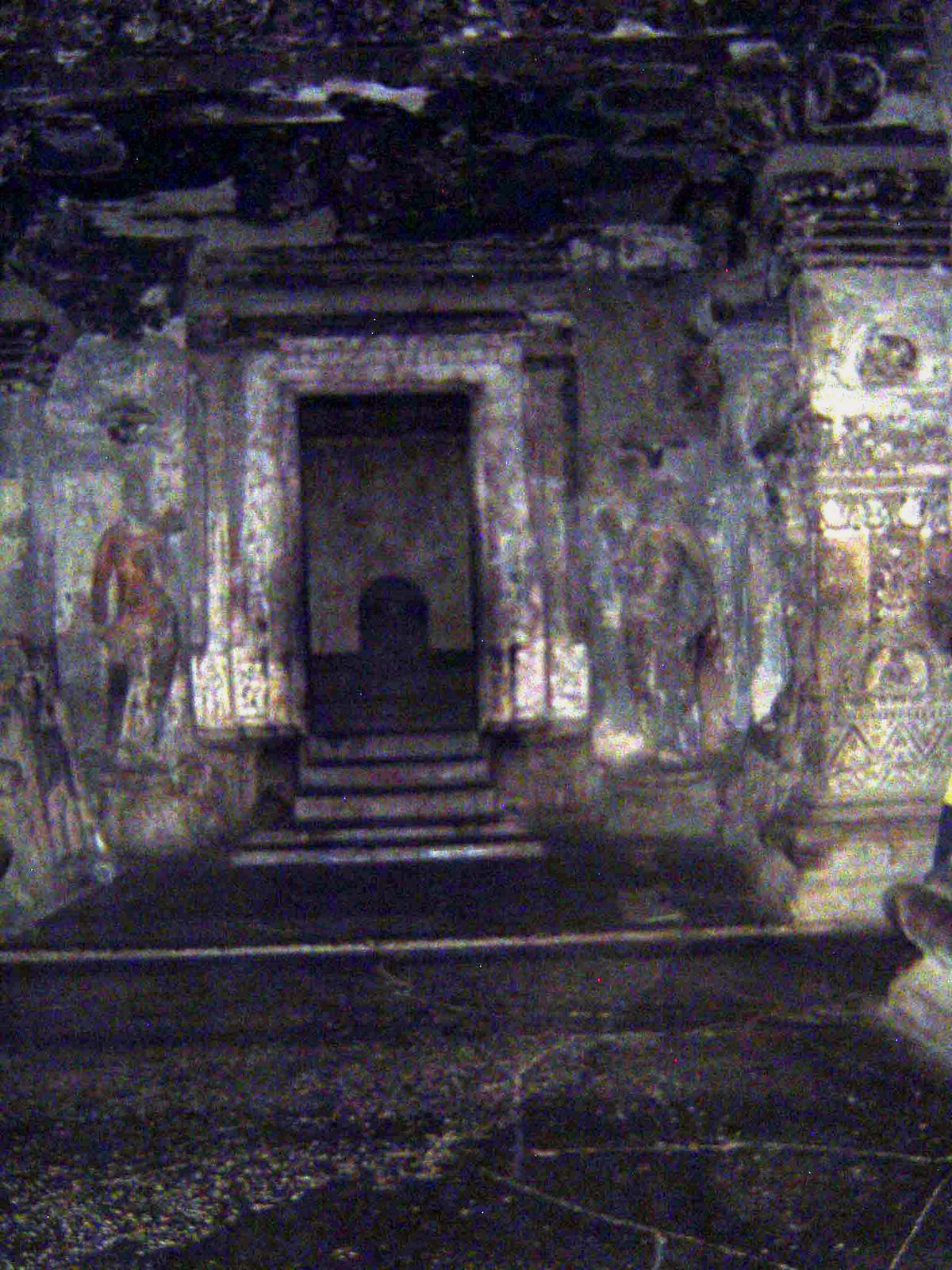 The sanctum, guarded by Ganga and Yamuna.