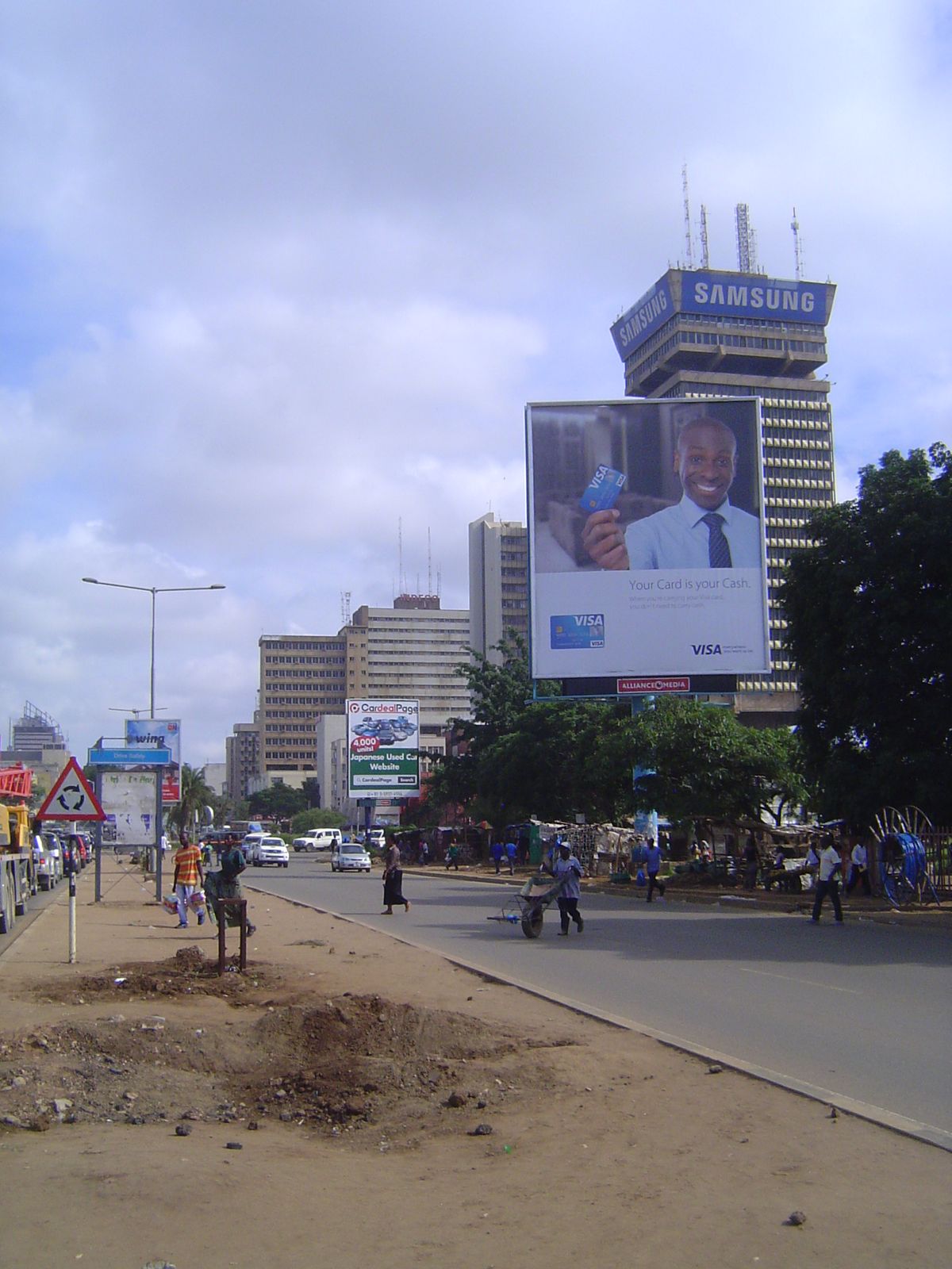 Despite the Samsung sign, the building is the headquarters of Indeco, the country's monolithic industrial development corporation.