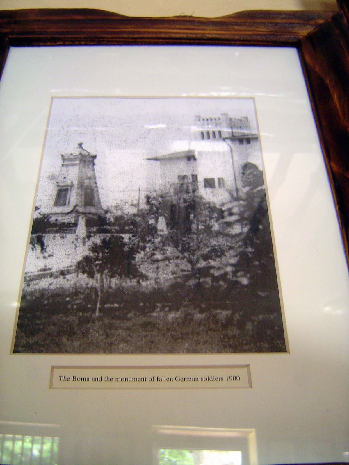 The old German headquarters is shown with a monument that no longer exists.