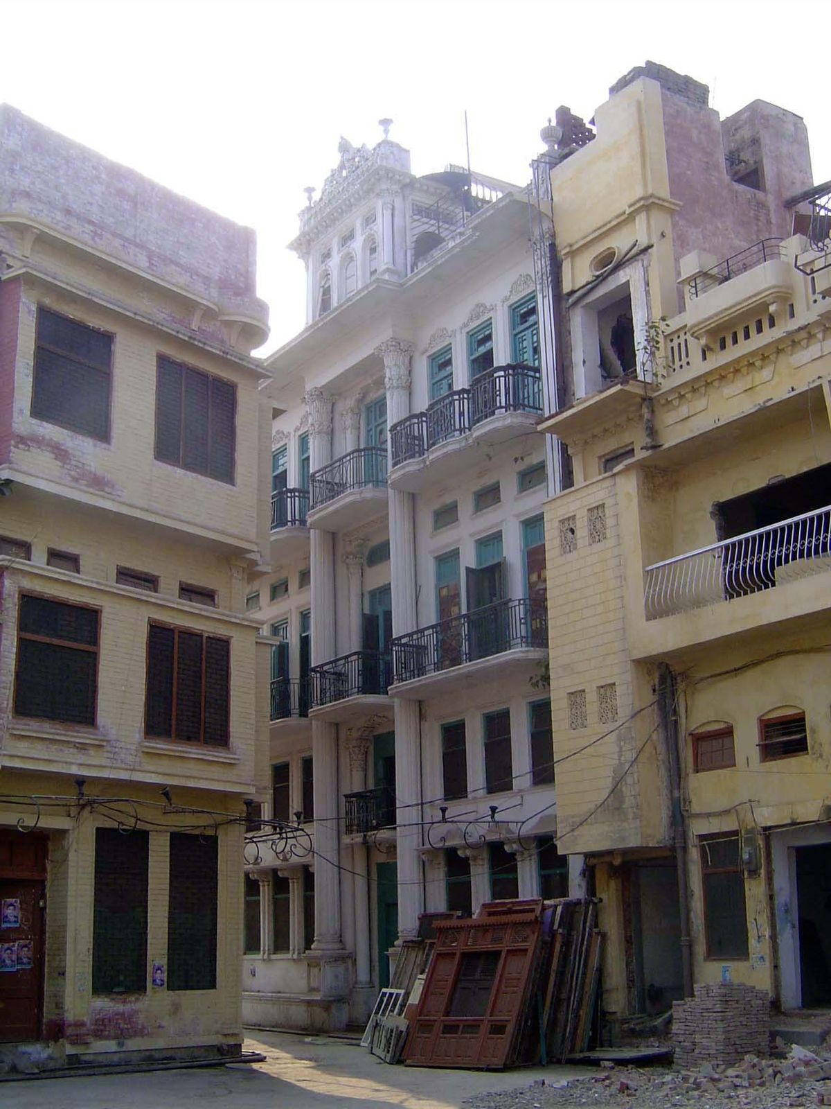 The other side of the building, obliquely facing an open space.