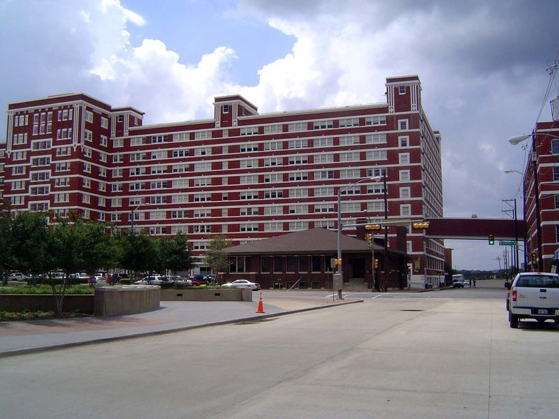 A similar transformation occurred with this enormous warehouse for the Sears catalog business. The building has lost the decorative tower it