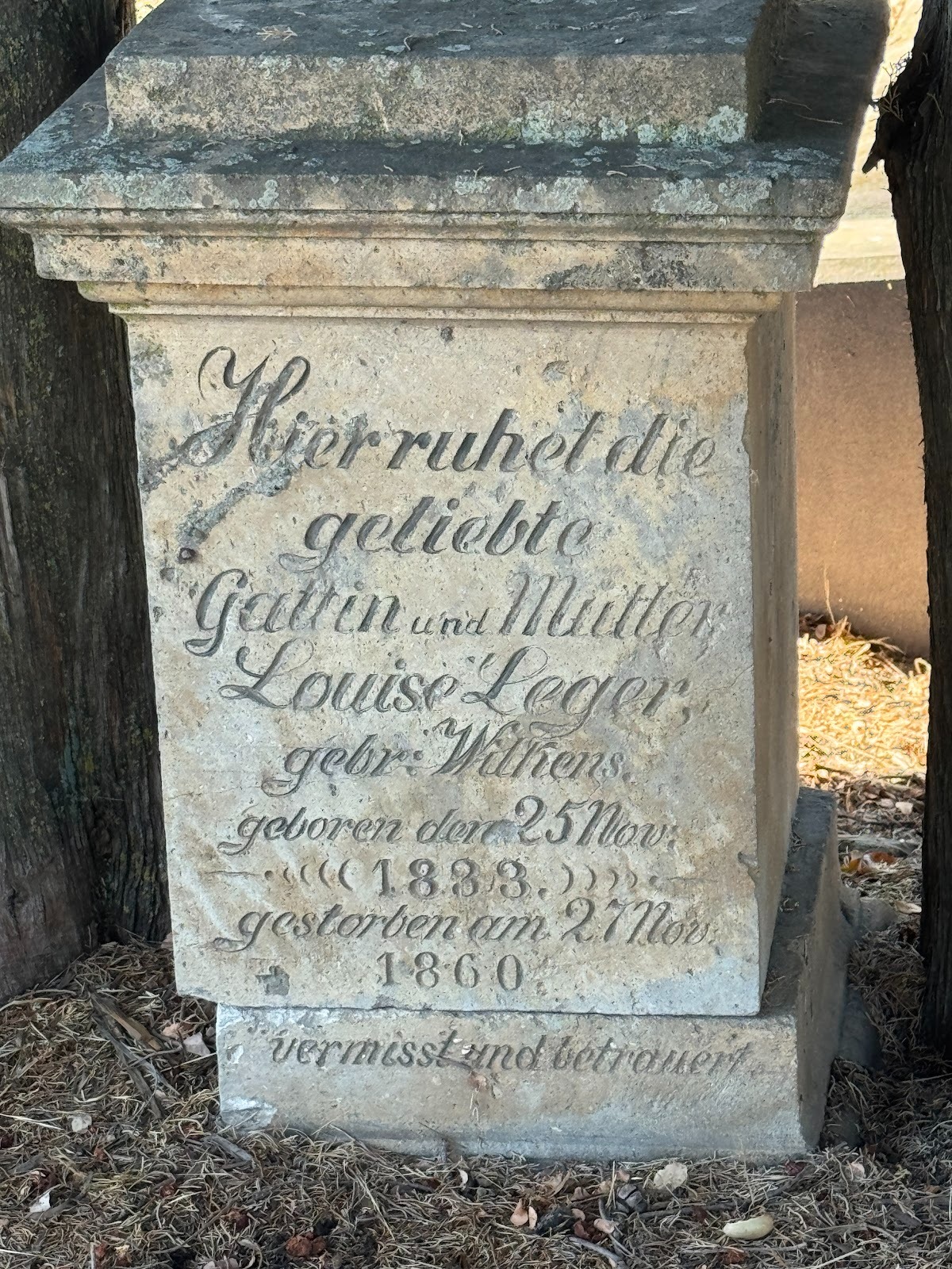An even better reason is his wife, who died much earlier and who her husband memorialized in their mother tongue.