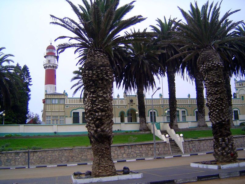 The Swakopmund Lighthouse was built in 1903 but raised in 1910 to a height of 35 meters, with a reach of 35 miles.