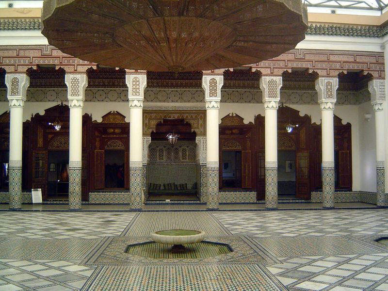 The same large courtyard with a view into a side room.
