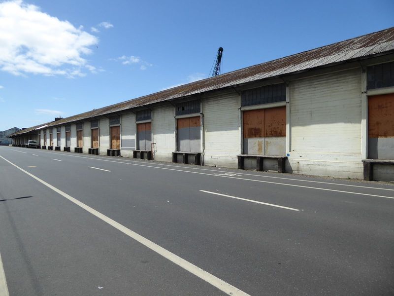Streetside of the same warehouses. Imagine the grumbling if George Goethals had dropped by in the 1920s. "That's the guy. Curse his eyes."