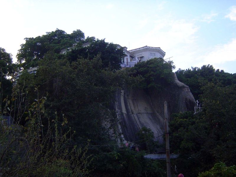 We can begin with this most unusual building, perched atop a cliff. It's been there 1876, however, so it's presumably safe. What was it?