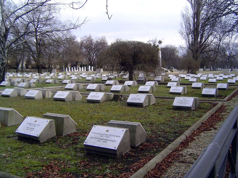 A cemetery contains a section of graves placed during the Soviet period. Peaceful, calm, graceful? Those aren't the adjectives I'd pick.
